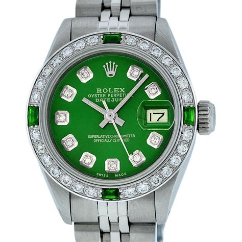 rolex women green|women's watch green face.